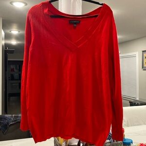 Lane Bryant cherry red v-neck sweater